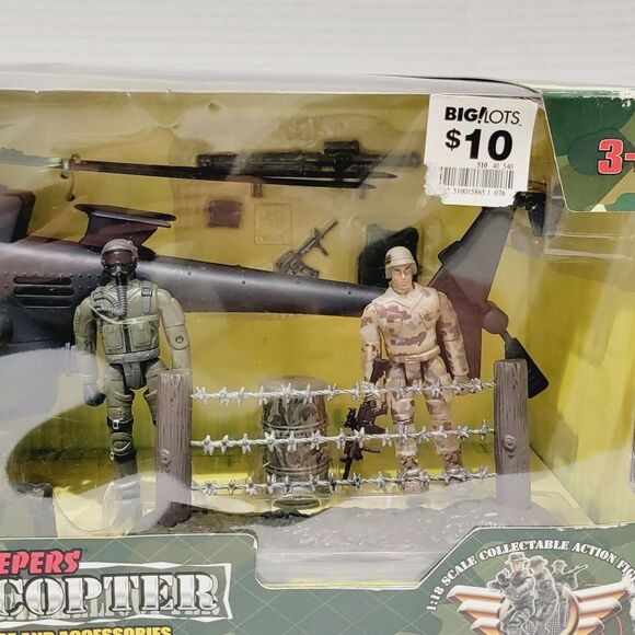 World Peacekeepers Combat Black Helicopter 2 Figures 1:18 Scale Power Team Elite - Picture 3 of 14